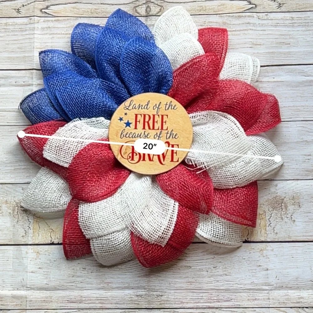 🧨 Fourth of July Patriotic Flower Petal Wreath